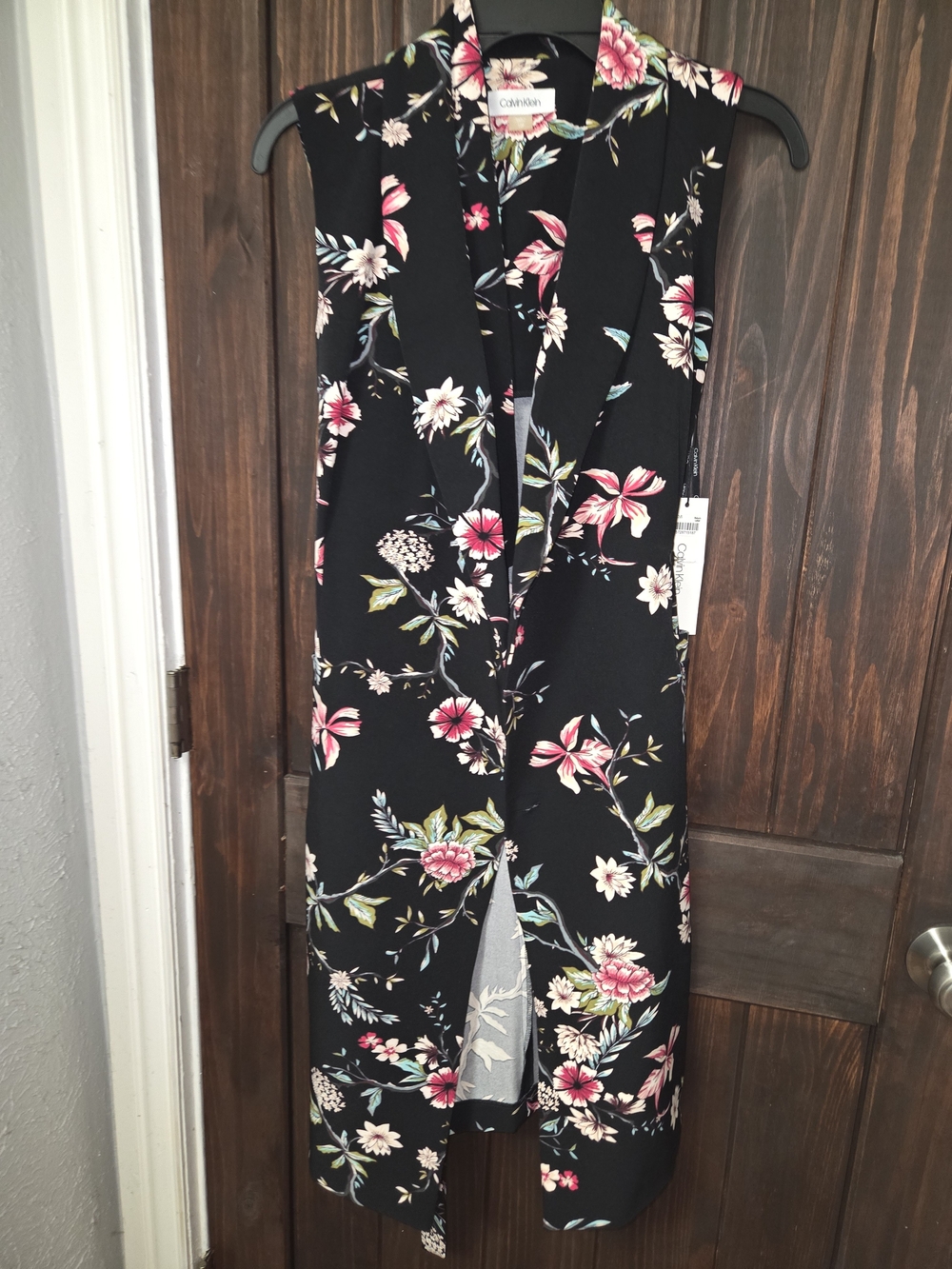 Calvin Klein Black Floral Sleeveless Dress NWT